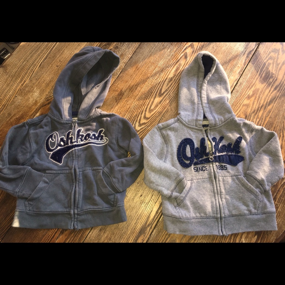 OshKosh boys 2T zip hoodies bundle